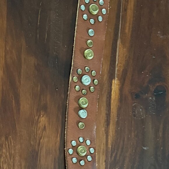 Forest and Culver Brown Vintage Studded Western Belt Size L - Picture 3 of 3